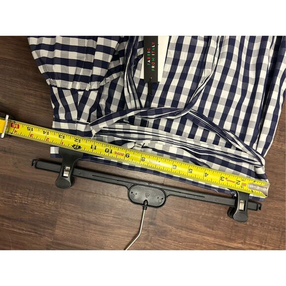 Milly NWD Blue Gingham Asymmetrical Ruffle Cascade Tie Skirt, Sz 6, MP $355 - Picture 3 of 12